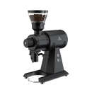 Mahlkonig EK43S compact shop grinder in matte black with its low-profile bean hopper