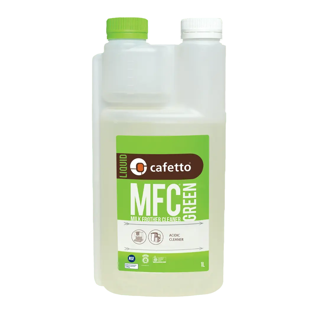 Image of Cafetto MFC Green Milk Frother Cleaner 1 Liter / 34oz Bottle - Voltage Coffee Supply™