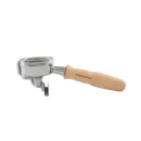 Image of La Marzocco Double Spouted Portafilter Fixed Spout Wood Maple Walnut Stainless - Voltage Coffee Supply™