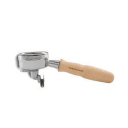 Image of La Marzocco Double Spouted Portafilter Fixed Spout Wood Maple Walnut Stainless - Voltage Coffee Supply™
