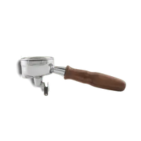 Image of La Marzocco Double Spouted Portafilter Fixed Spout Wood Maple Walnut Stainless - Voltage Coffee Supply™