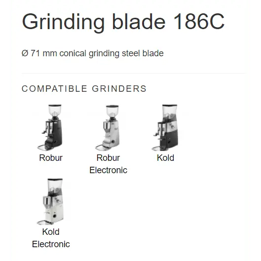 Image of Mazzer Kold Robur Electronic Grinder Conical Burr Set 186C 71mm - Voltage Coffee Supply™