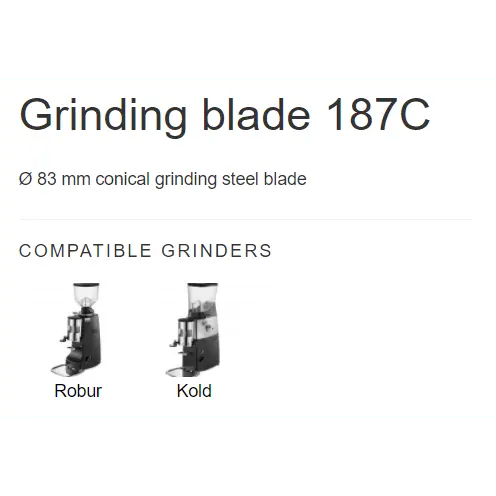 Mazzer Robur Kold 3-Phase Grinder Conical Burr Set 83mm 187C