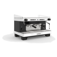 Voltage Coffee Supply™ Sanremo Zoe Competition Volumetric Espresso Machine 2 Group White & Black Front View